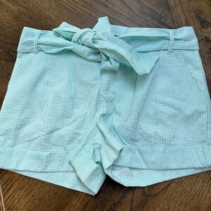 Mint seersucker shorts